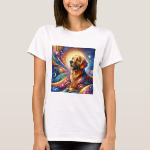 Rolig hund tshirt för Cute Cosmic Lycklig T Shirt