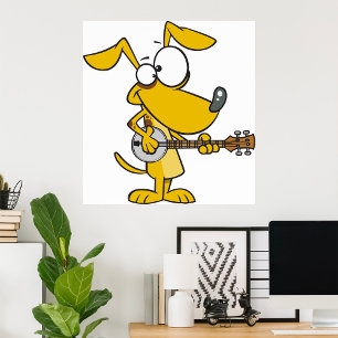 Rolig hund uppspelning av Banjo Music Poster