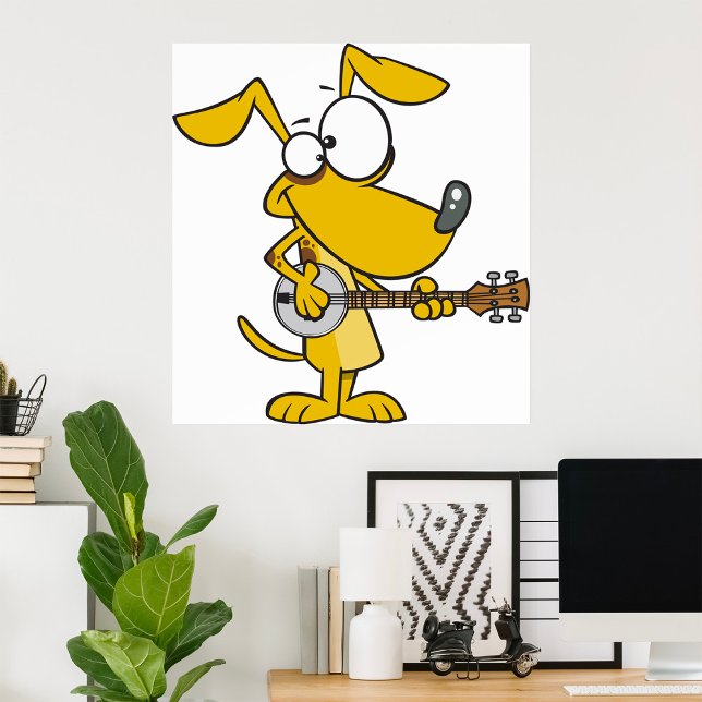 Rolig hund uppspelning av Banjo Music Poster (Skapare uppladdad)