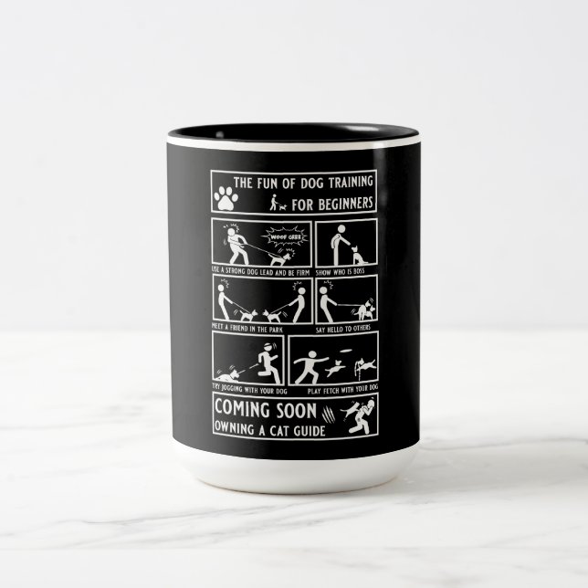 Rolig hund utbildningshandbok Två-Tonad mugg (Center)