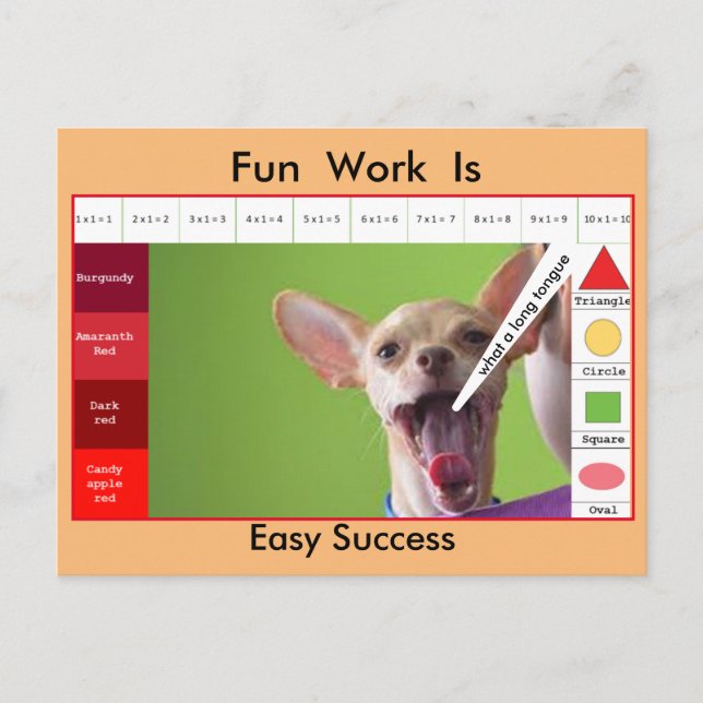 Rolig hund utbildningsspel vykort (Framsida)