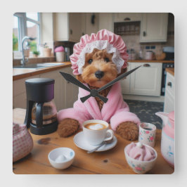 Rolig hund väggklocka