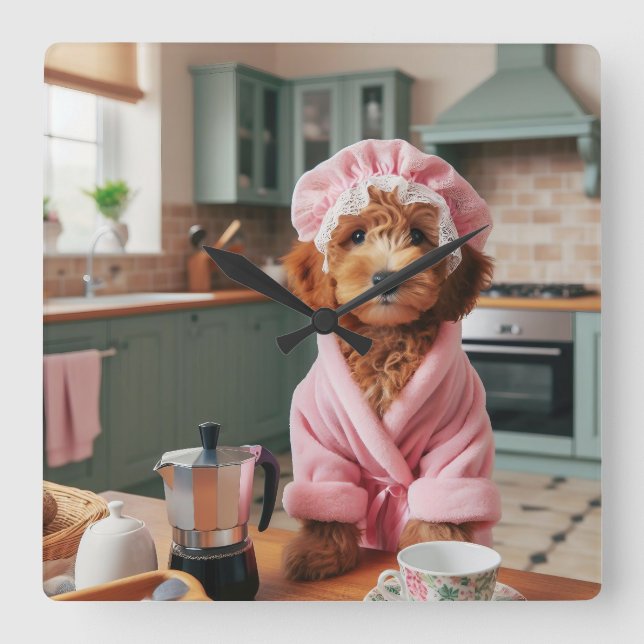 Rolig hund väggklocka (Framsida)