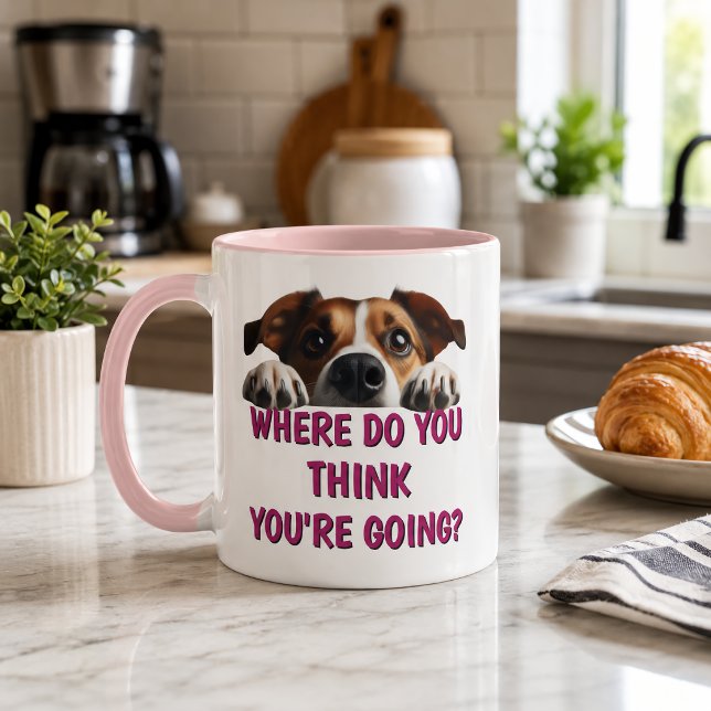Rolig Hund Vart Ska Du Gå Mugg (Skapare uppladdad)