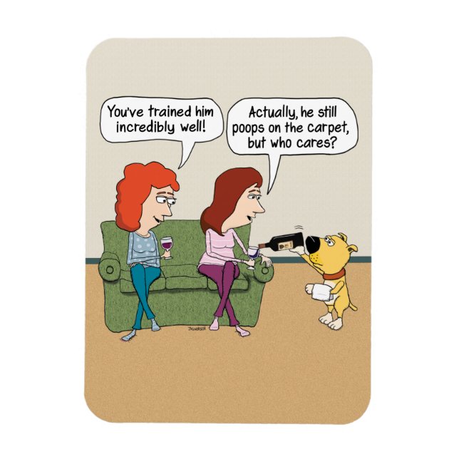 Rolig hund Vin när det inte går upp Magnet (Vertikal)