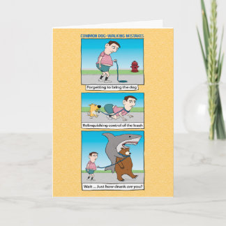 rolig hund-Walking Mistakes Birthday Kort