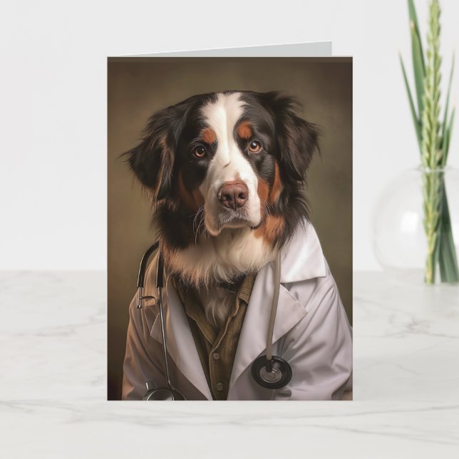 Rolig hund Wearing Doktor Vit Jackat kort (Framsida)