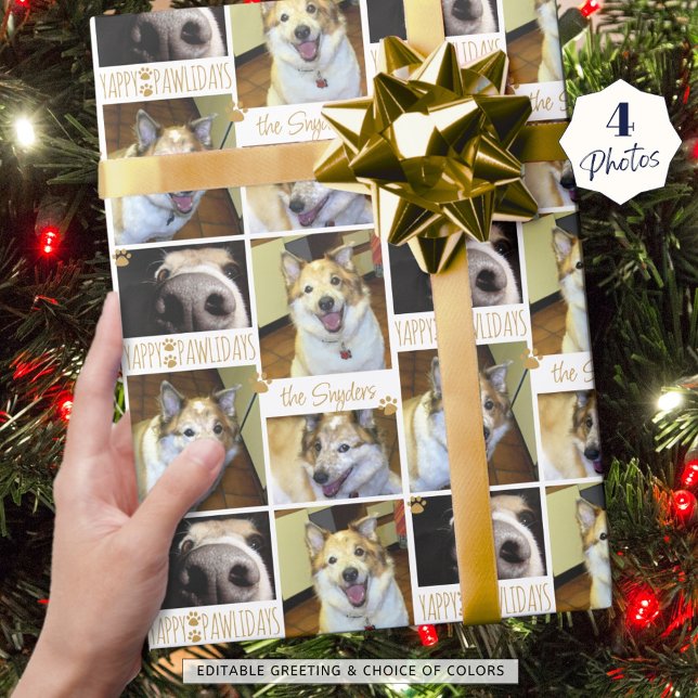 Rolig hund YAPPY PAWLIDAYS 4-fotoPersonlig Presentpapper (Skapare uppladdad)