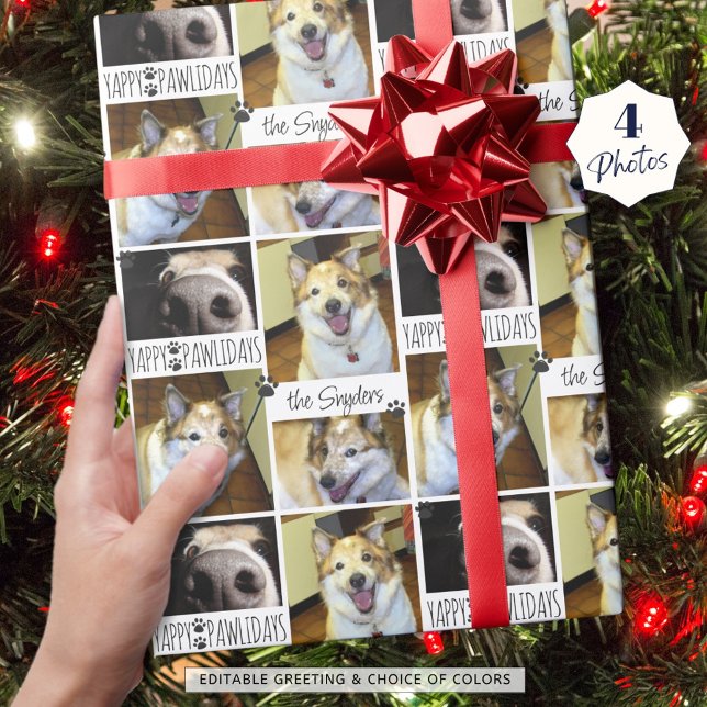 Rolig hund YAPPY PAWLIDAYS 4-fotoPersonlig Presentpapper (Skapare uppladdad)
