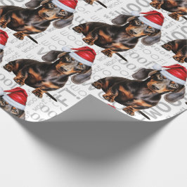 Rolig hundälskare Slät Dachshund i tomteluva Presentpapper