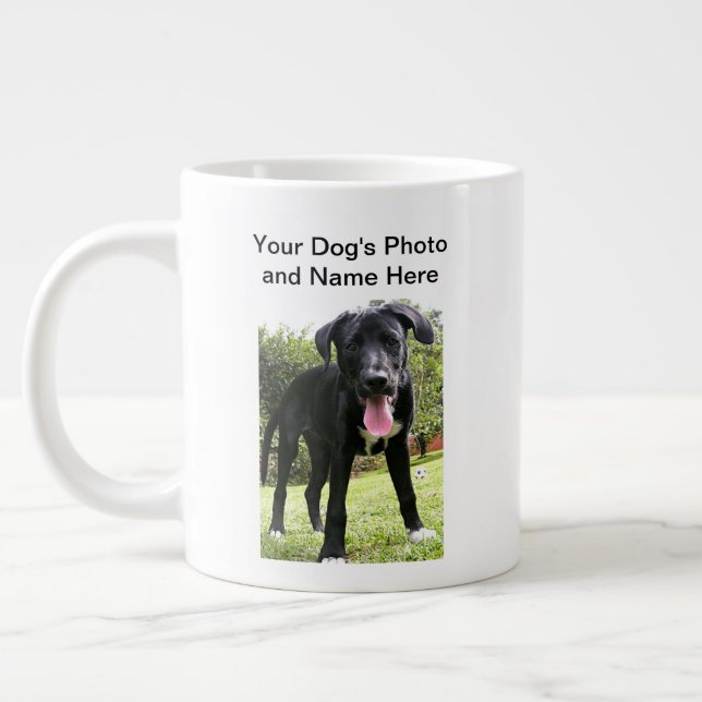 Rolig hundälskares foto jumbo mugg (Vänster)