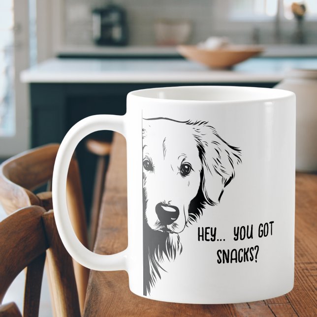 Rolig Hundansikte & Snacks Hundmamma Humor Kaffemugg (Skapare uppladdad)