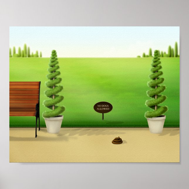 rolig hundbajs i vackra parken "Ingen Hundar tillå Poster (Framsidan)