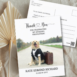 Rolig hundfoto Personlig examens tackkort Vykort