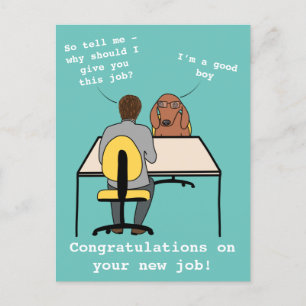 Rolig hundillustration gratulationer ny roll vykort