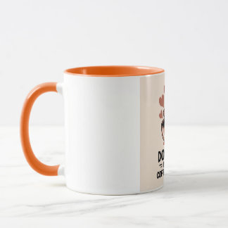 Rolig hundmamma kaffemugg — "Drivs av kaffe & kaos
