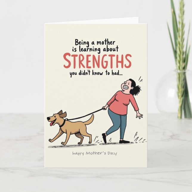 Rolig Hundmamma Styrkekort Kort (Framsida)