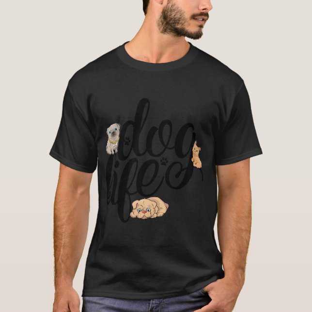 Rolig Hundmamma T Shirt (Framsida)