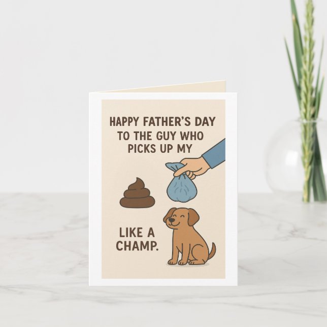 Rolig hundpappa fars dag helgkort (Framsida)