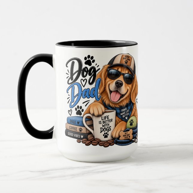 Rolig hundpappa mugg (Vänster)