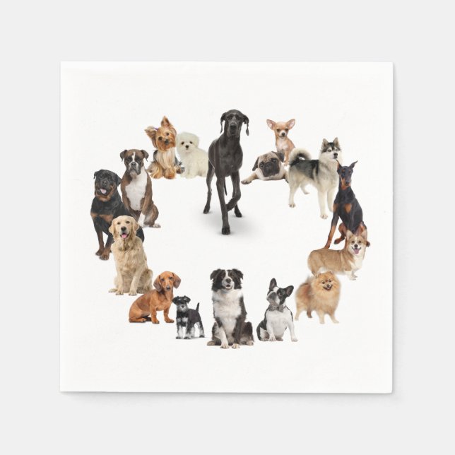 Rolig hundras husdjur djur anpassat namn pappersservett (Framsidan)