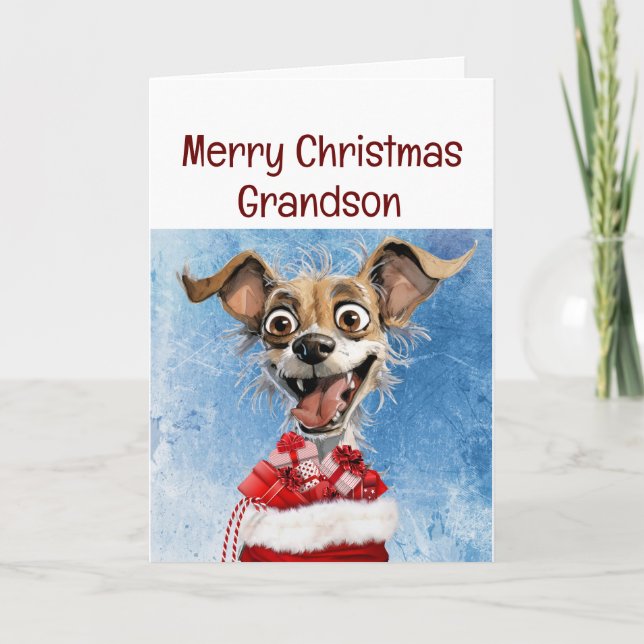 Rolig Hundsonbarn Jul Kort (Framsida)