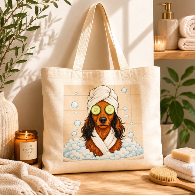Rolig hundspa dag med gurkögon tygkasse (Skapare uppladdad)