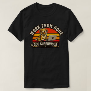 Rolig hundsupervisor för distansarbete Söt hund på T Shirt