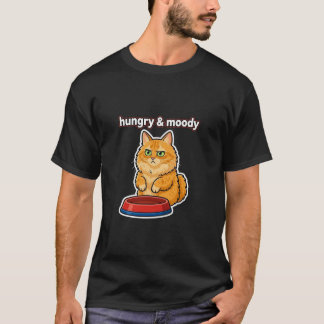 Rolig Hungrig och Dyster Rödhårig Katt Meme T-shir T Shirt