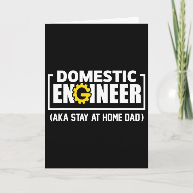 Rolig Husbonde Inhemsk Ingenjör Hemma Pappa F Kort (Framsida)