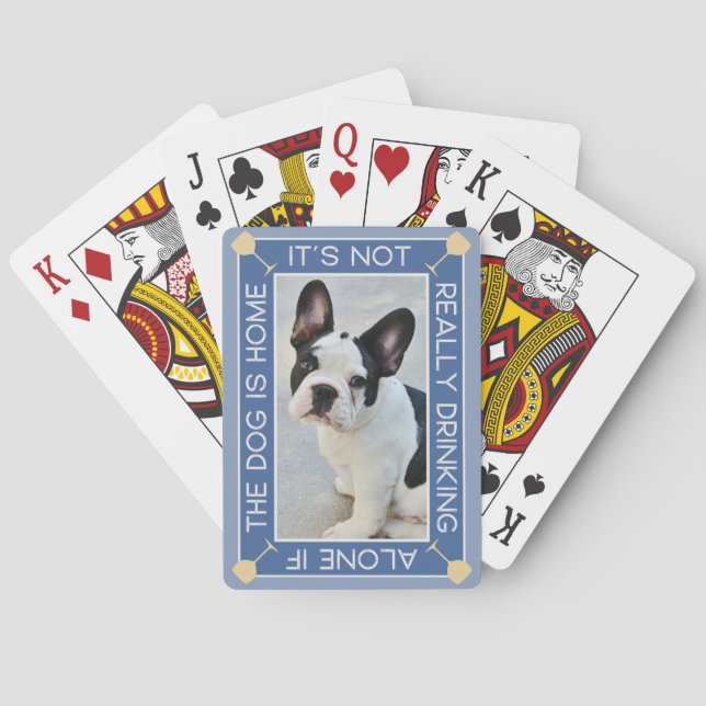 Rolig husdjursfoto | Dricka med hunden Casinokort (Baksidan)