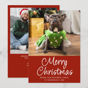 Rolig husdjursfoto God jul familj Julkort