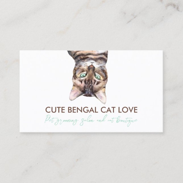 Rolig husdjursvakt bengalkatt visitkort (Framsida)