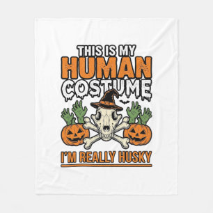 Rolig Husky Mänsklig Kostym Halloween Hund Tröja D Fleecefilt