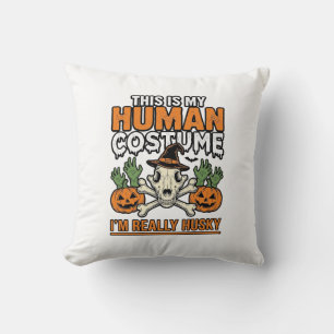 Rolig Husky Mänsklig Kostym Halloween Hund Tröja D Kudde