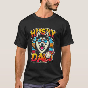 Rolig Husky Pappa Siberian Husky Hund Husdjur För T Shirt
