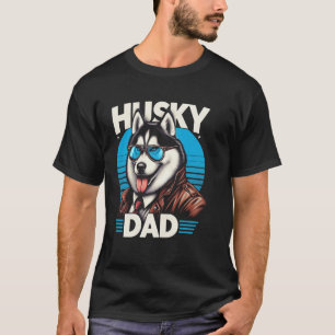 Rolig Husky Pappa Siberian Husky Hund Husdjur För T Shirt
