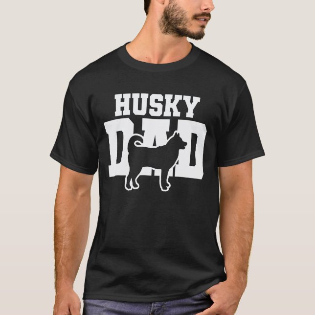 Rolig Husky Pappa T Shirt (Framsida)