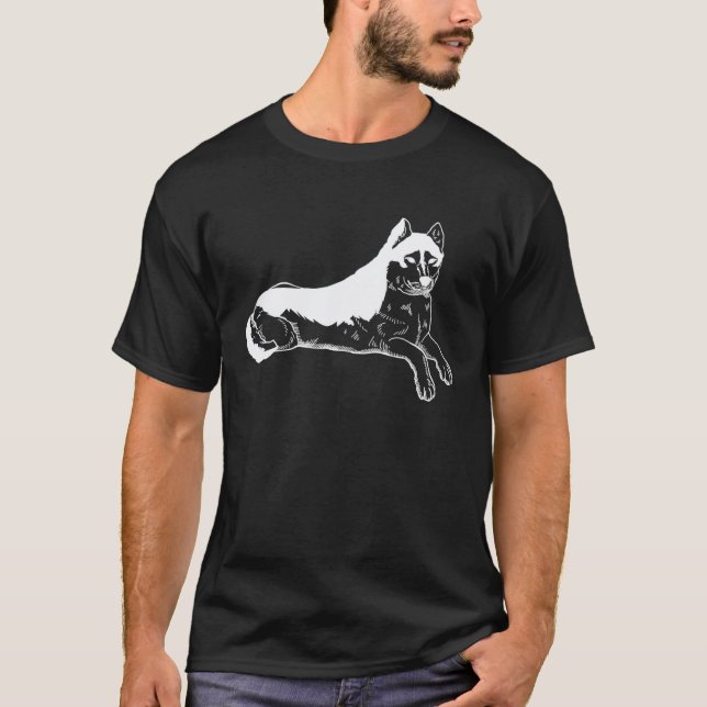Rolig Husky promenad T Shirt (Framsida)