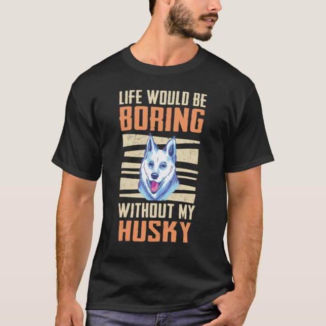 Rolig Husky Siberian Husky hund T Shirt (Framsida)