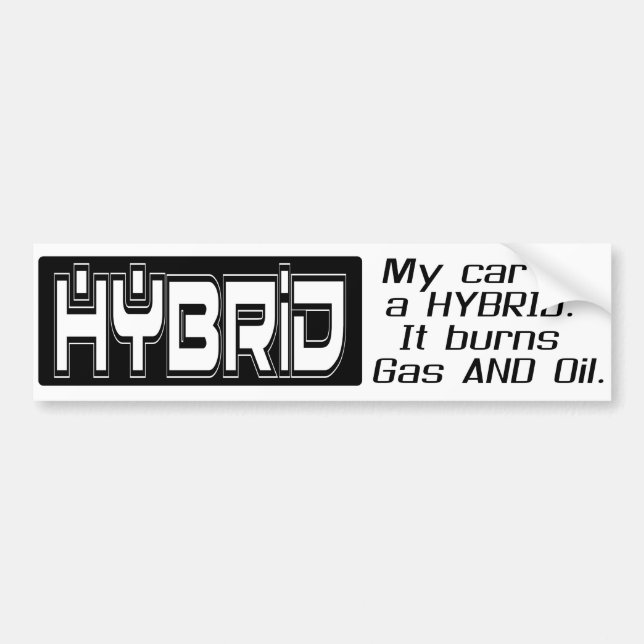 Rolig HYBRID- BIL Bildekal (Framsidan)