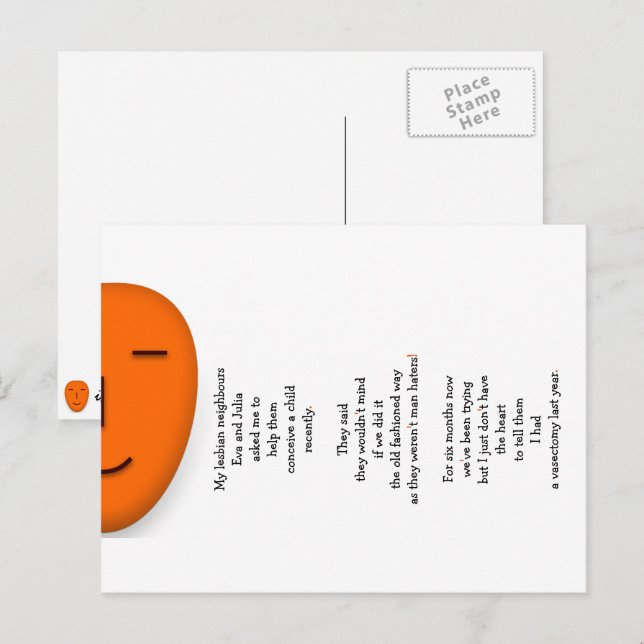 Rolig Hysterisk Lesbisk Grannar Skämt Humor Kvick Vykort (Fram/baksida)