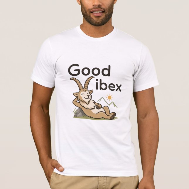 Rolig Ibex Roligt Get Pun T-Shirt | Minimalist (Framsida)