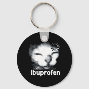 Rolig Ibuprofen Katt Meme med pinsamt ful Feline Nyckelring