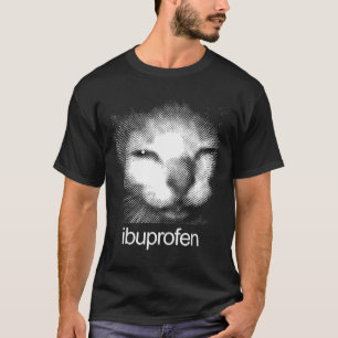 Rolig Ibuprofen Katt Meme Retro Ful Katt Ansikte M T Shirt