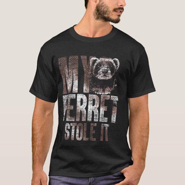 Rolig idé för djurälskare Min iller stal det T Shirt (Framsida)