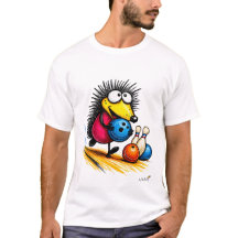 Rolig Igelkott Bowling Tecknad T-Shirt