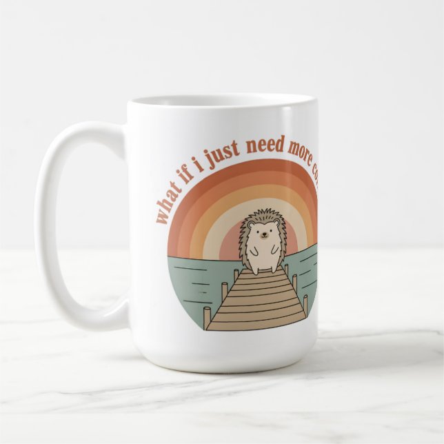 Rolig Igelkott Kaffe Morgon Slogan Mugg (Vänster)