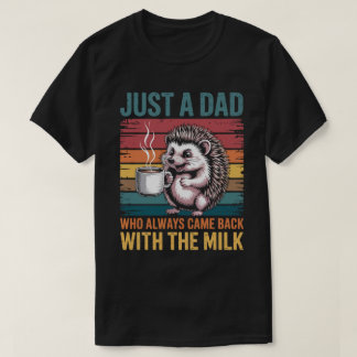 Rolig Igelkott Pappa Vintage Mjölk T-Shirt