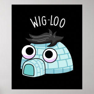 Rolig Igloo Puns Mörk Bakgrund Poster